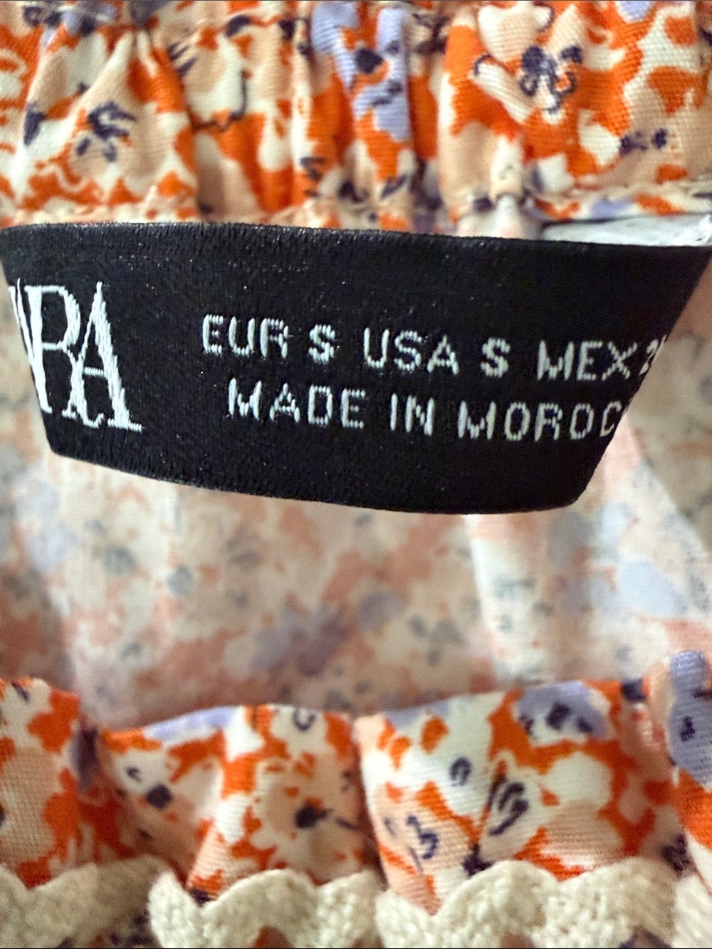 Zara Orange Floral Off-Shoulder Crop Top - Picture 5 of 11